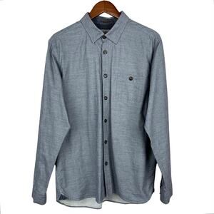 Ted Baker London Shirt Button Up Front Blue Grey Cotton Men's 6 XXL 2XL